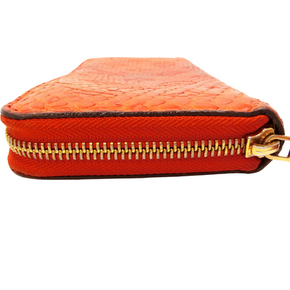 Python Leather Red Zippy Wallet