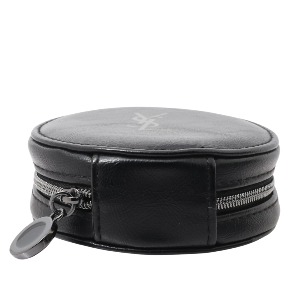 Black Leather Cosmetic Pouch