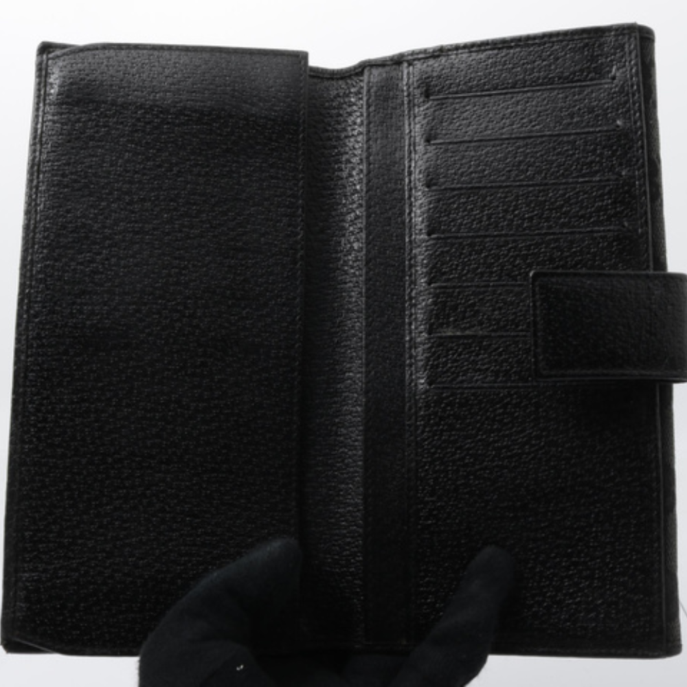 Black GG Canvas Long Wallet