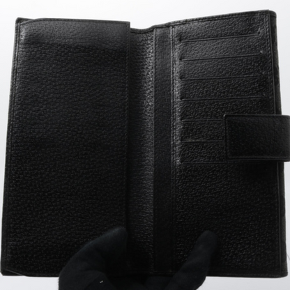 Black GG Canvas Long Wallet