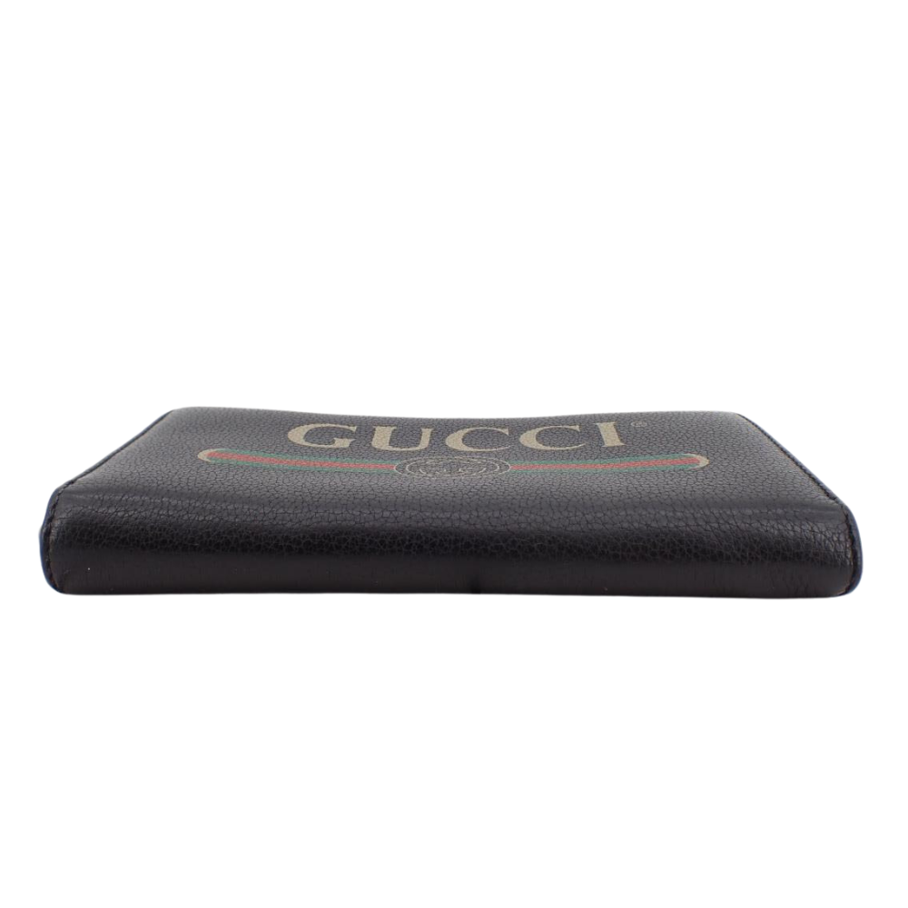 Black Gucci Logo Zippy Long Wallet