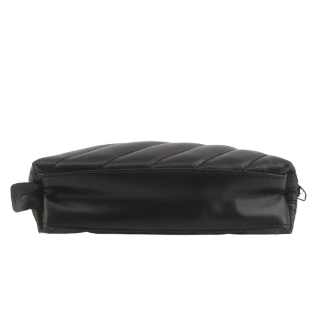 Black Leather Cosmetic Pouch