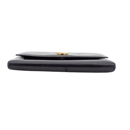 Black Leather Long Wallet