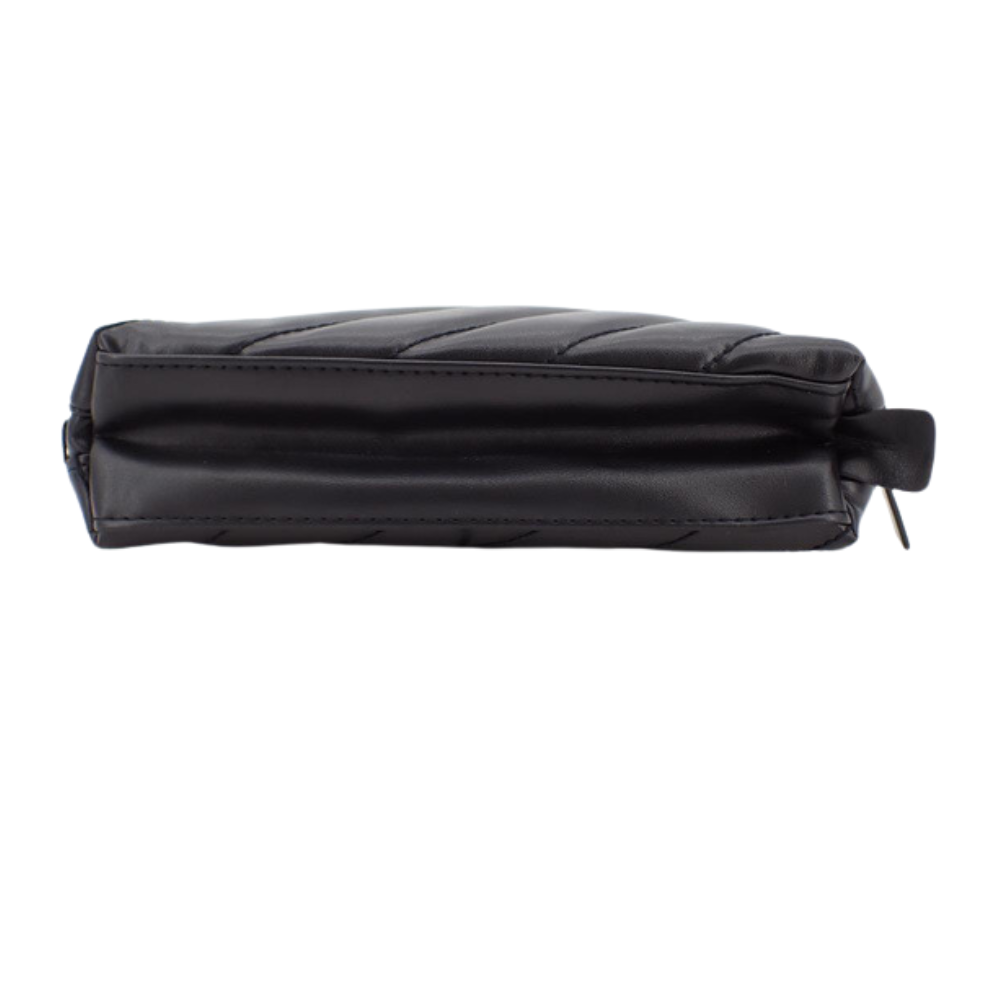 Black Leather Cosmetic Pouch