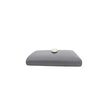 Gray Leather Compact Wallet