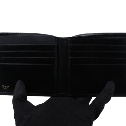 Black Leather Bi-fold Wallet