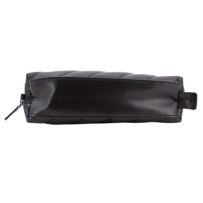 Black Leather Cosmetic Pouch