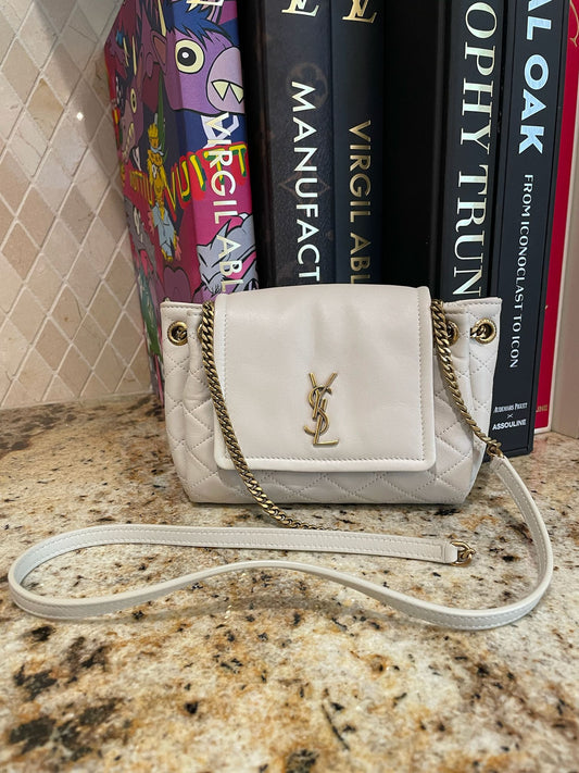 YSL White Shoulder Bag