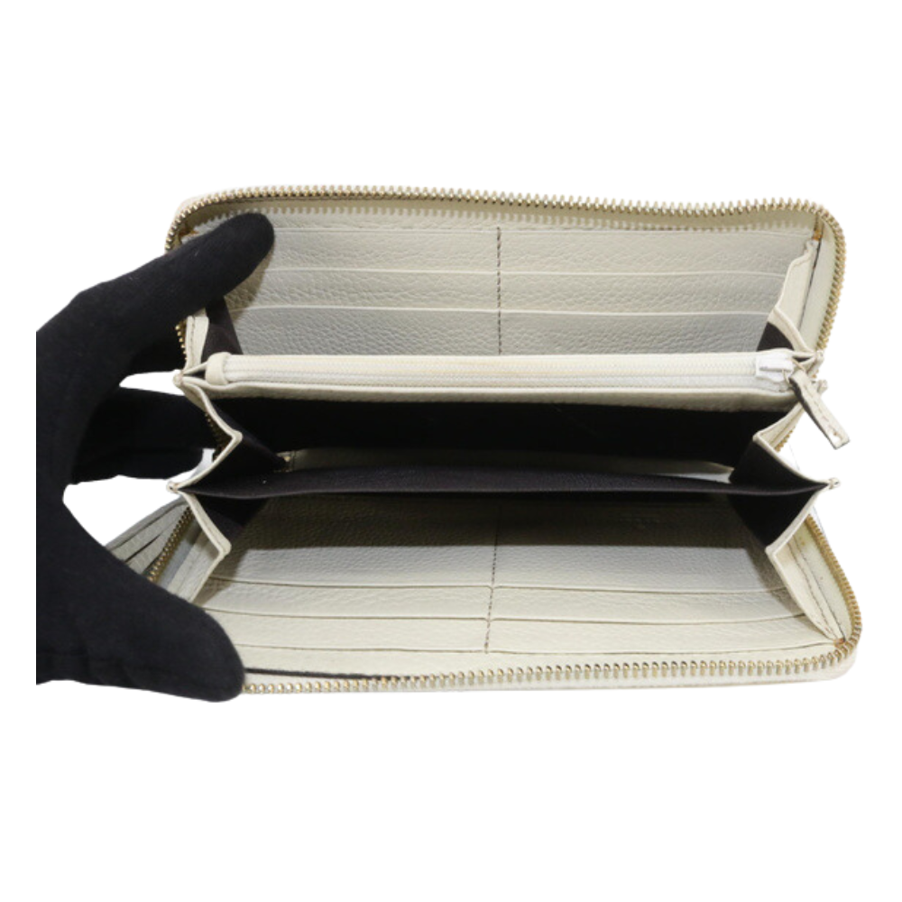 White Soho Zippy Long Wallet