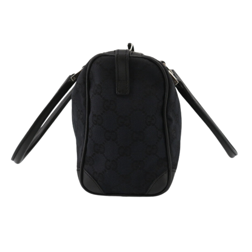 Black GG Canvas Boston Bag