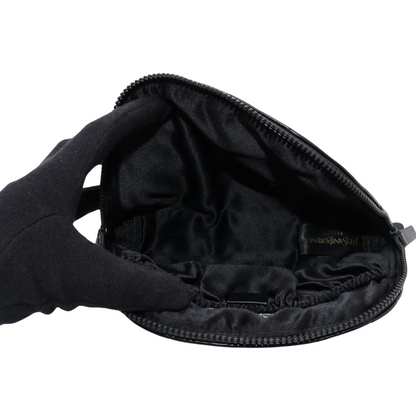 Black Leather Cosmetic Pouch