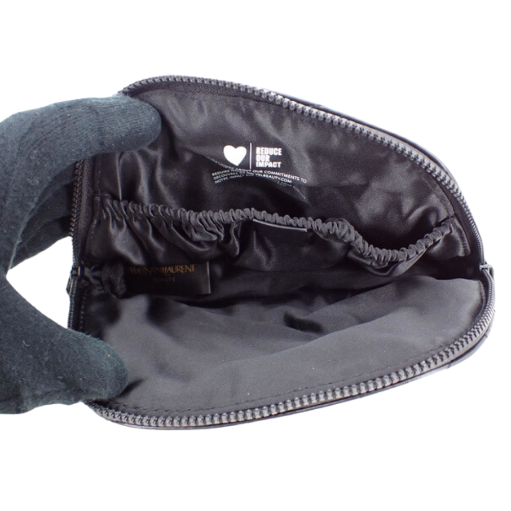 Black Leather Cosmetic Pouch