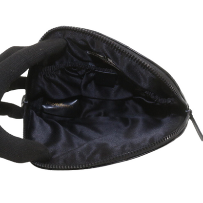 Black Leather Cosmetic Pouch