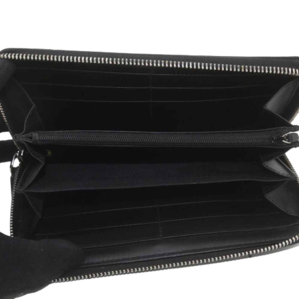 Black Sima Zippy Long Wallet