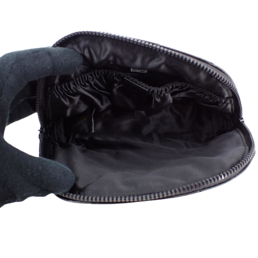 Black Leather Cosmetic Pouch