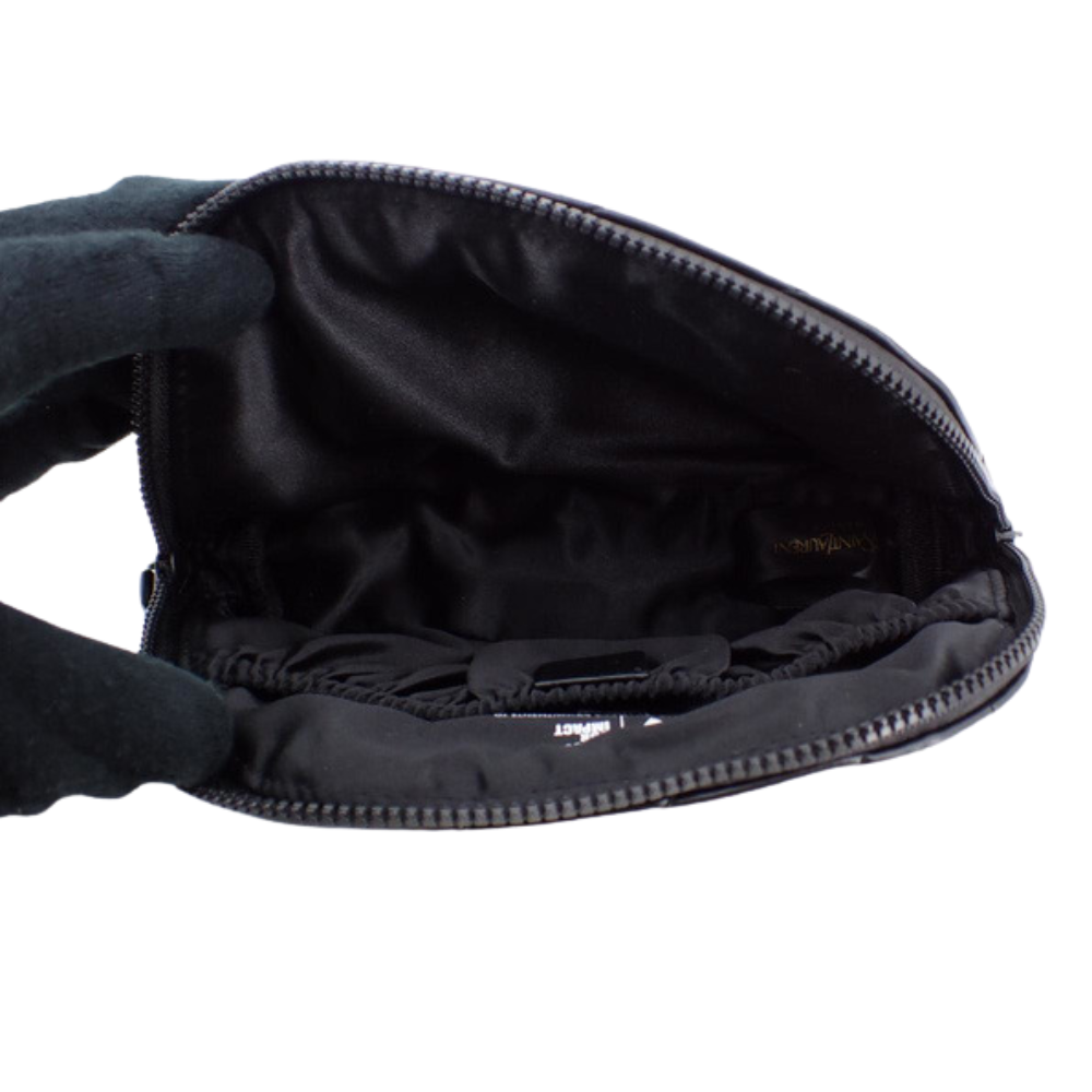 Black Leather Cosmetic Pouch