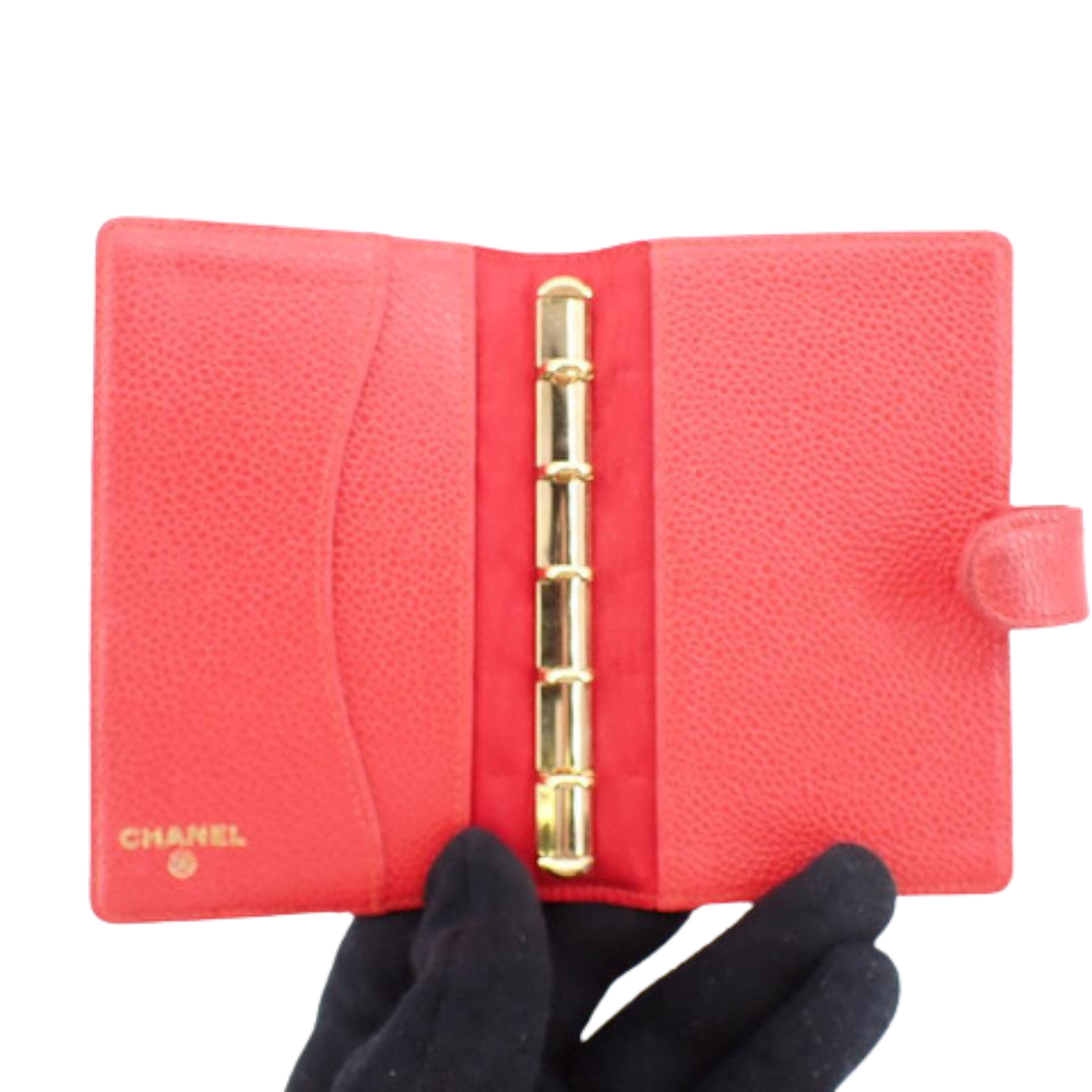 Orange Caviar Skin Long Wallet