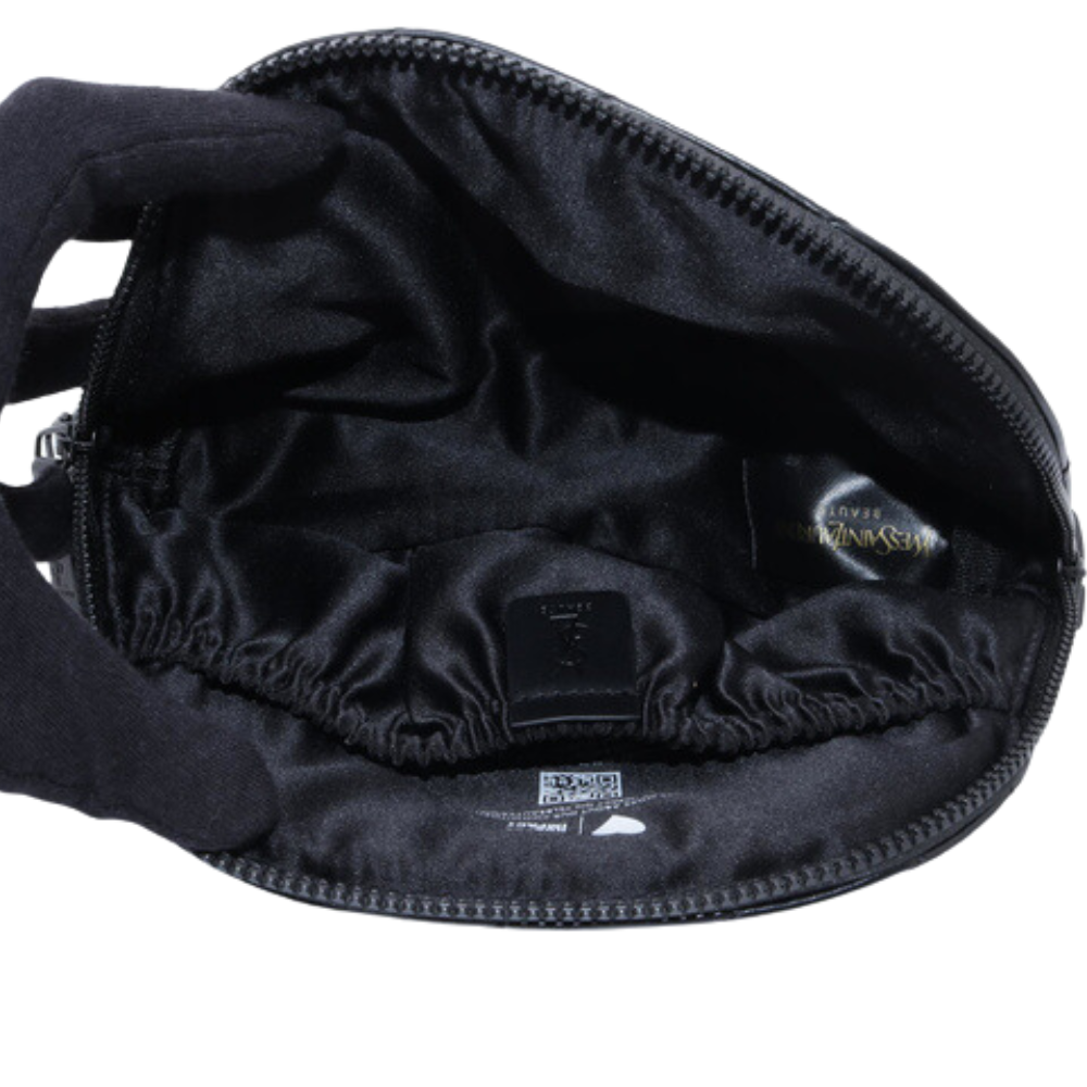 Black Leather Cosmetic Pouch