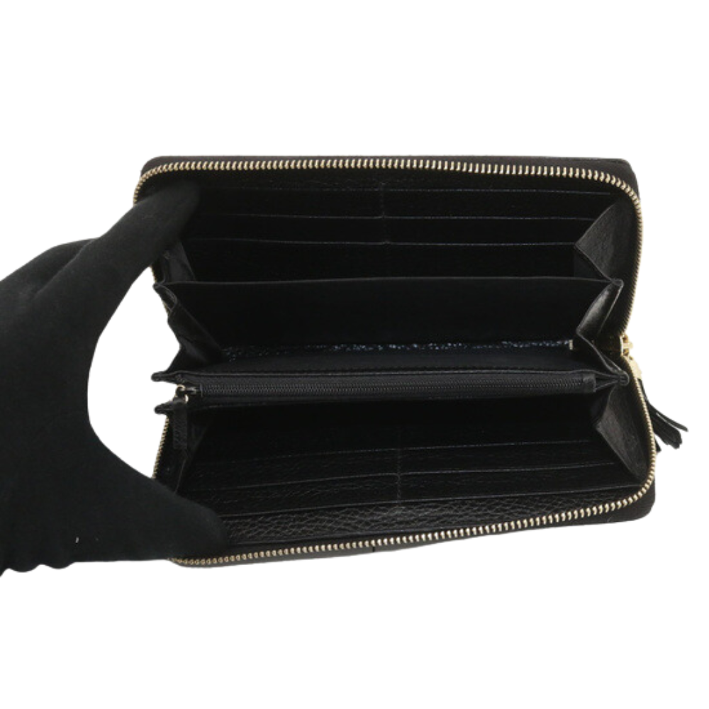 Black Soho Zippy Long Wallet