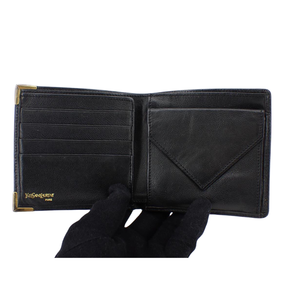 Black Leather Bi-Fold Wallet