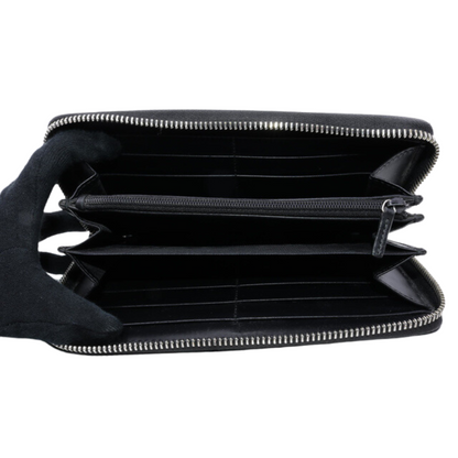 Black Sima Zippy Long Wallet