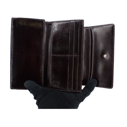 Brown Nylon Long Wallet