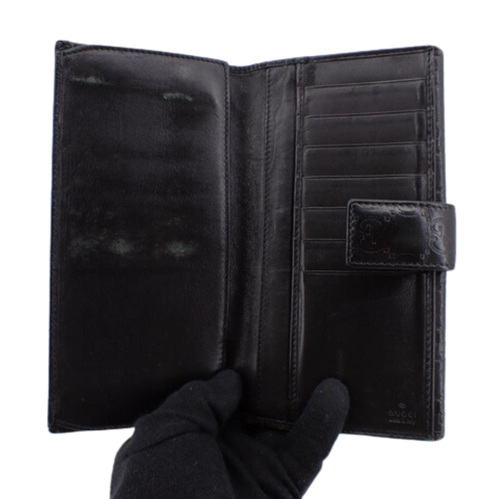 Black Sima Bi-fold Long Wallet