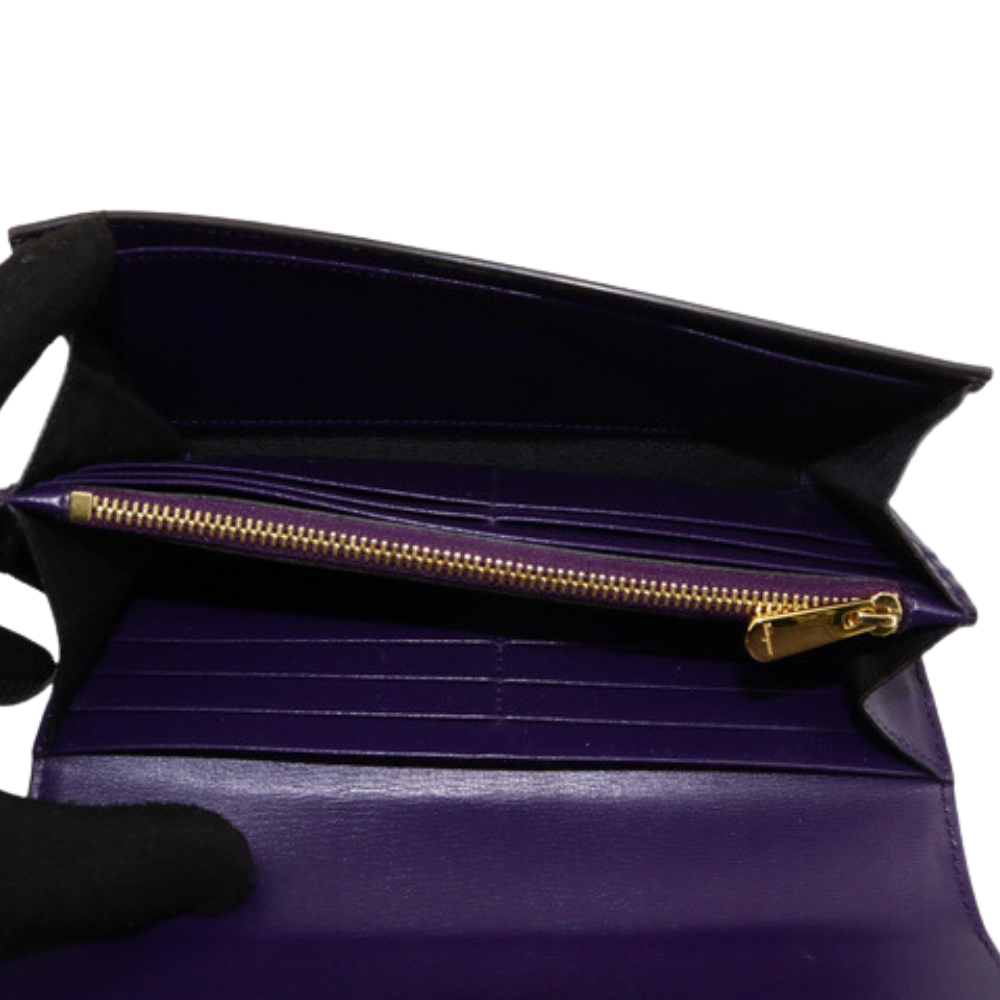 Purple Vara Ribbon Long Wallet