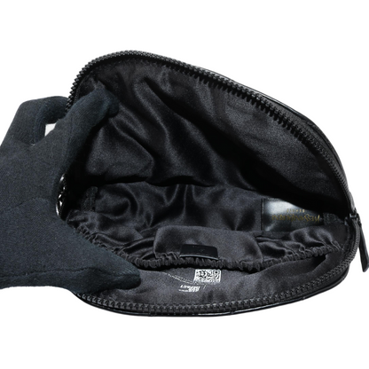 Black Leather Cosmetic Pouch