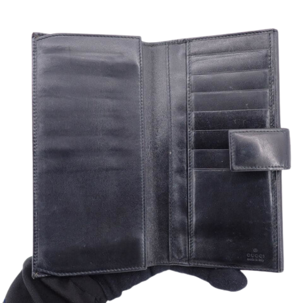 Black Leather Continental Wallet