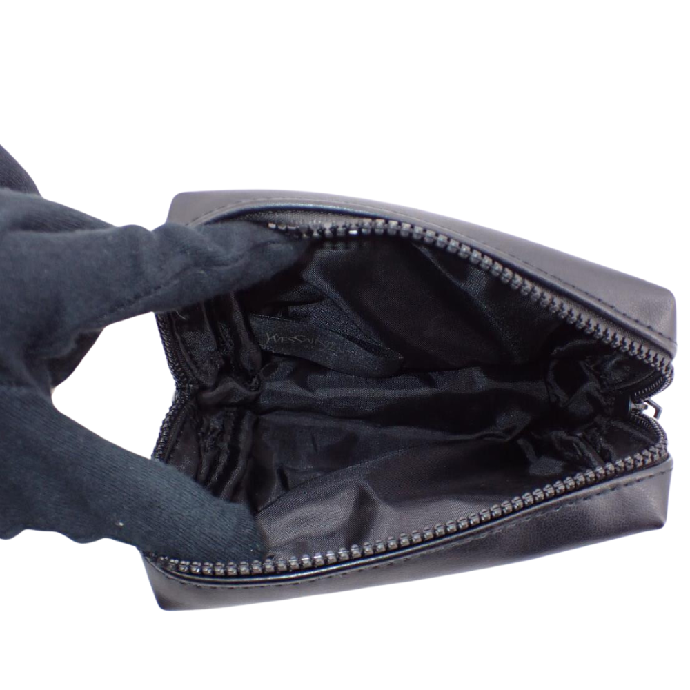 Black Leather Cosmetic Pouch