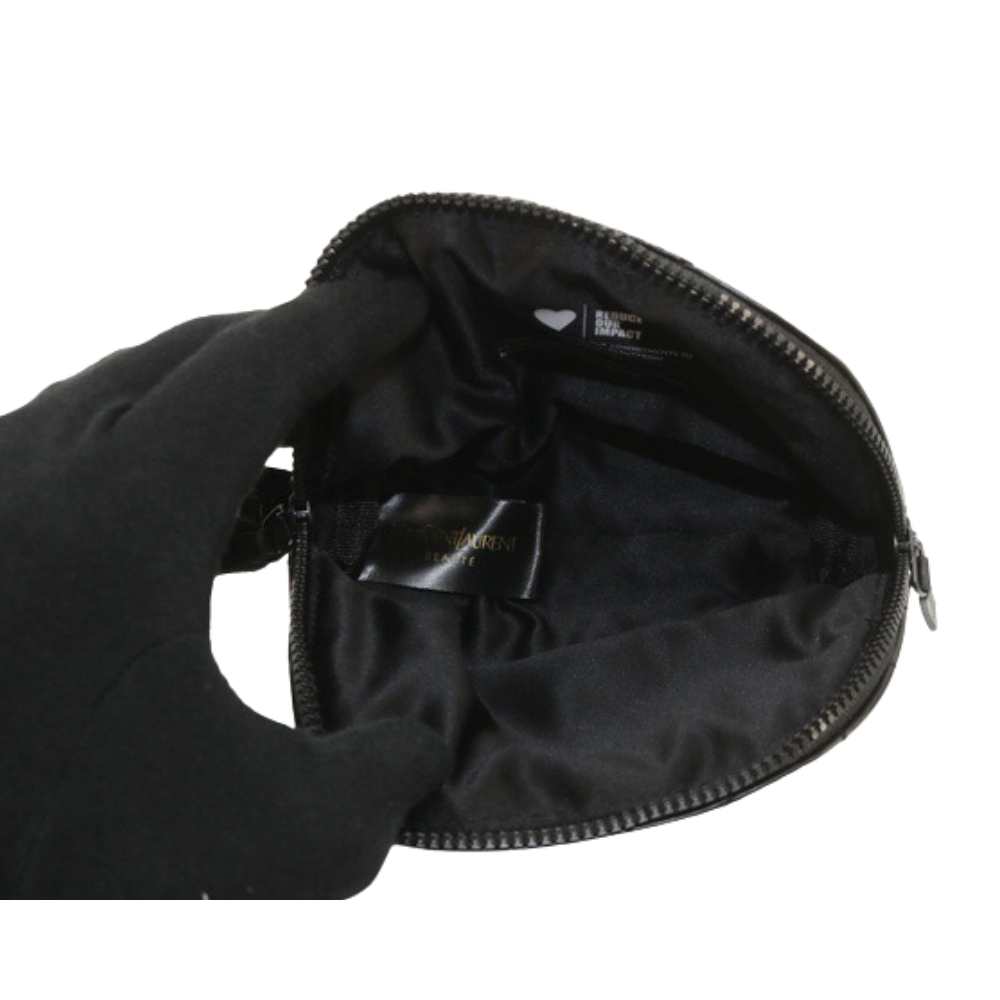 Black Leather Cosmetic Pouch