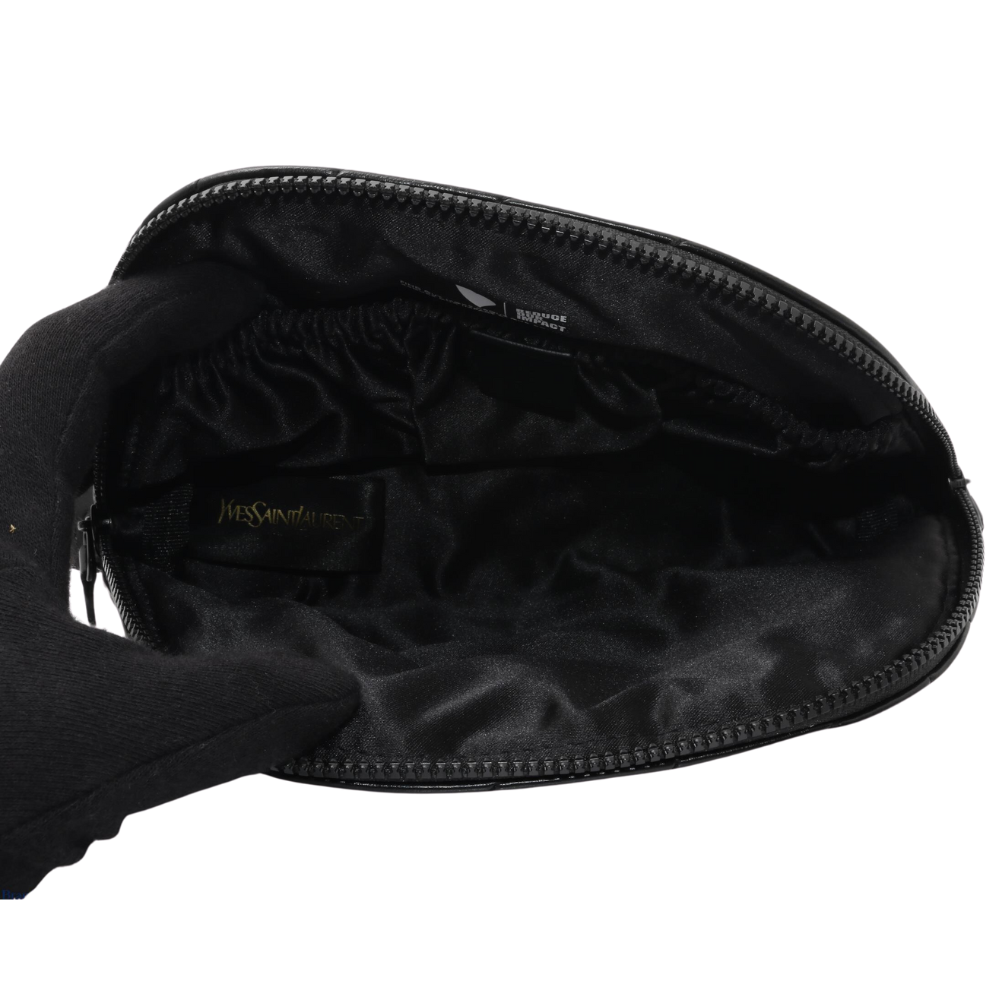 Black Leather Cosmetic Pouch