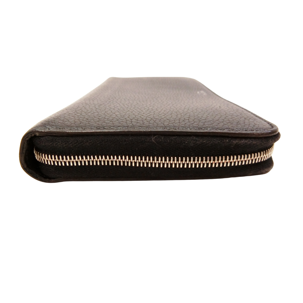 Black Leather Zippy Wallet