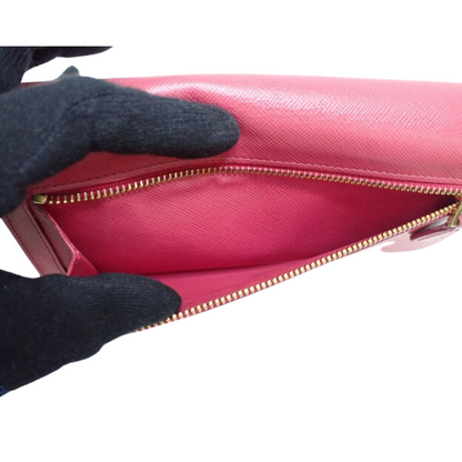 Pink Ribbon Saffiano Long Wallet