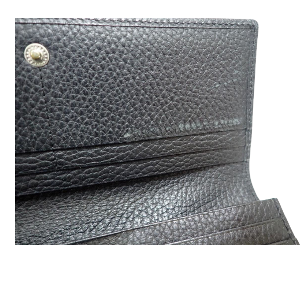 Black Leather Long Wallet