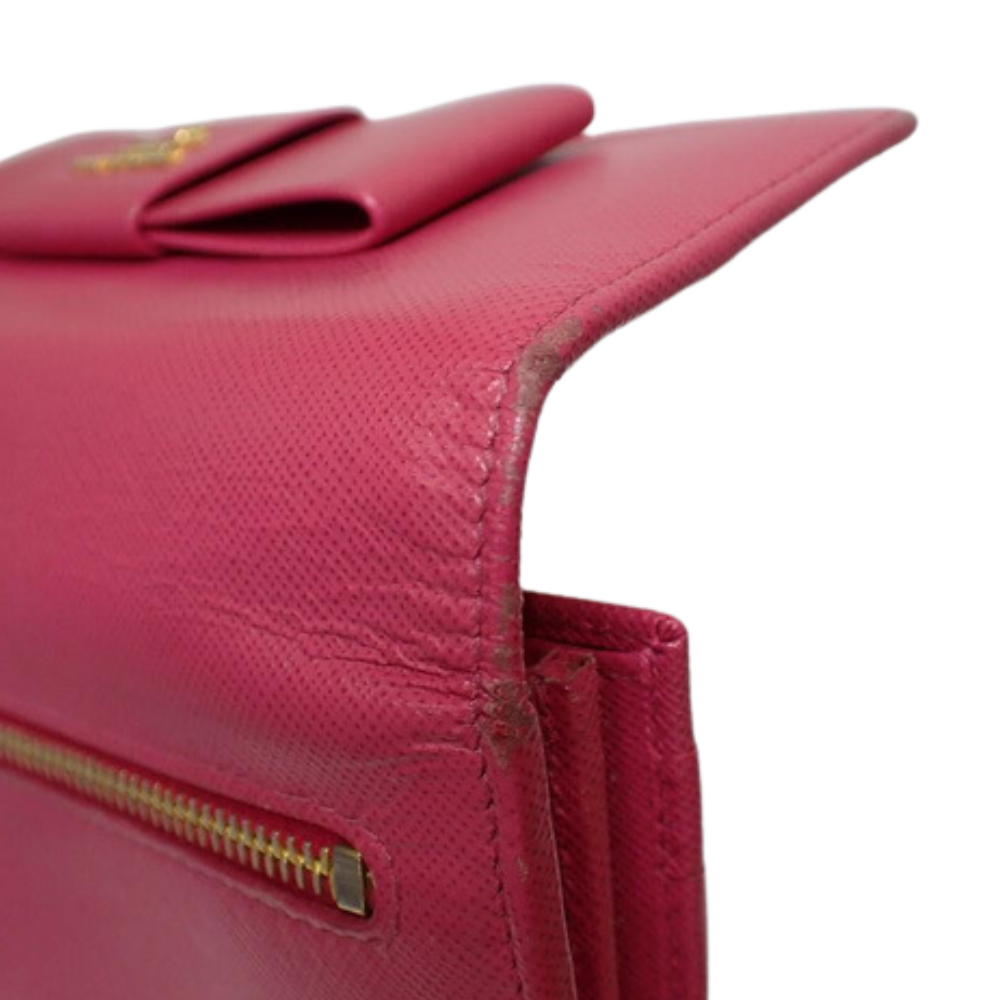 Pink Ribbon Saffiano Long Wallet