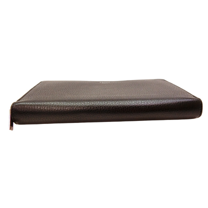 Black Leather Zippy Wallet