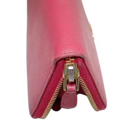 Pink Saffiano Long Wallet