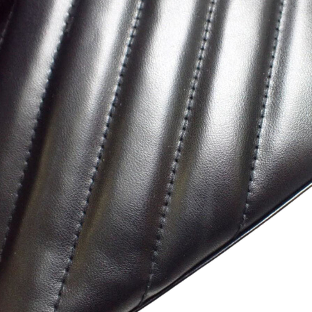 Black Leather Cosmetic Pouch