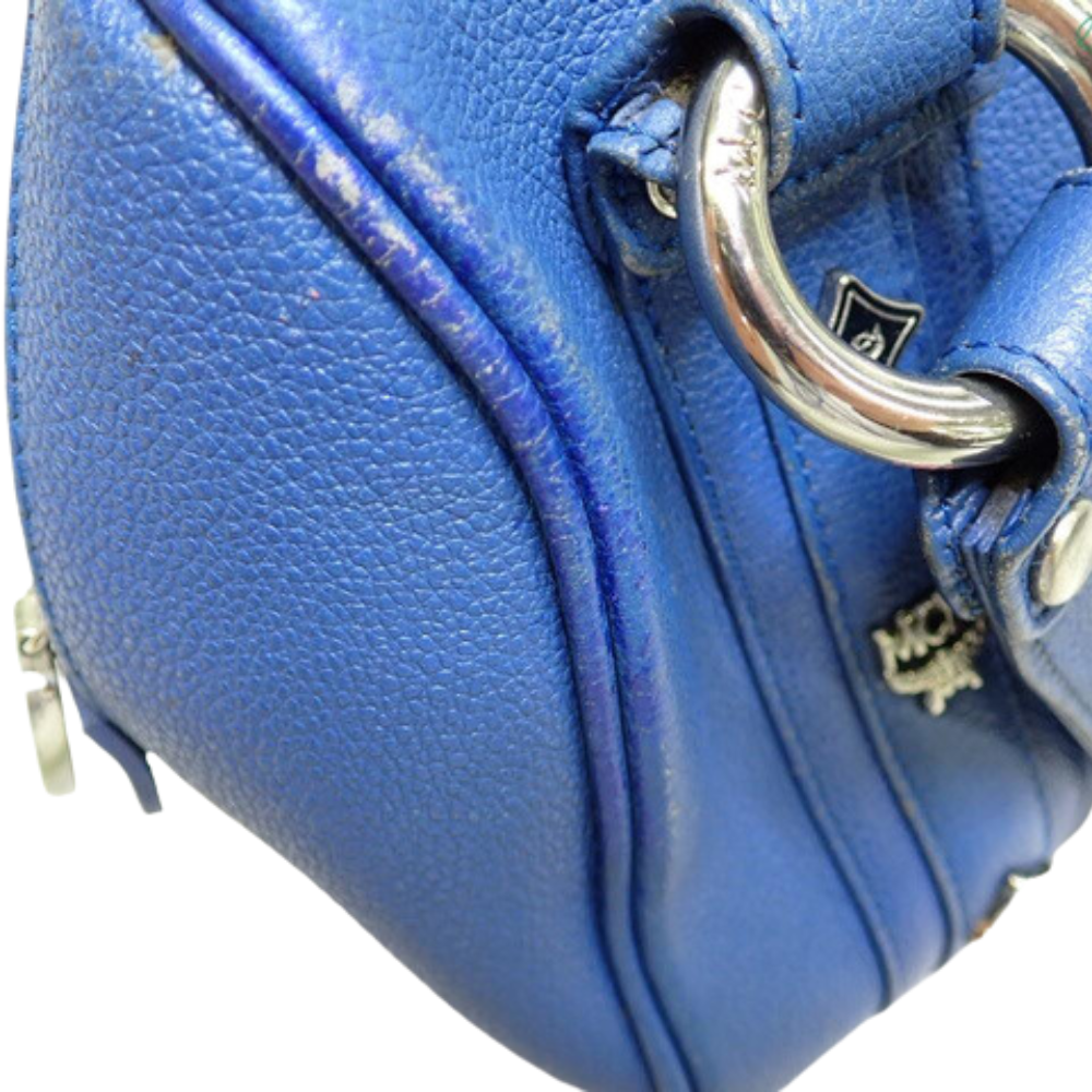 Blue Leather Handbag