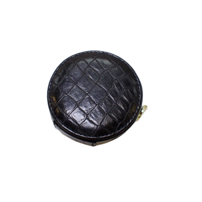 Black Leather Cosmetic Pouch