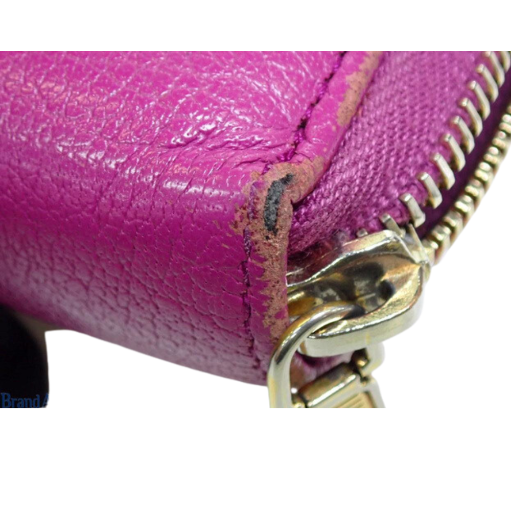 Pink Leather Zippy Wallet