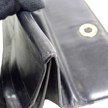 Black Leather Long Wallet