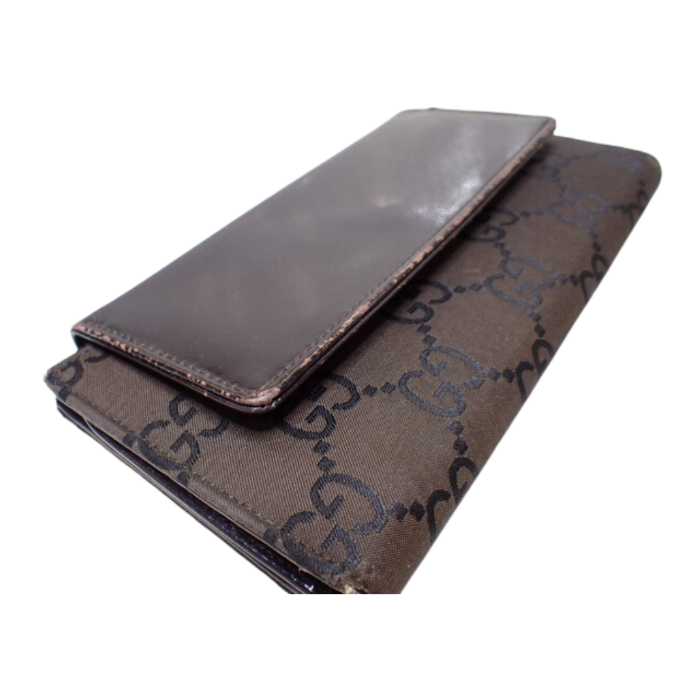 Brown Nylon Long Wallet