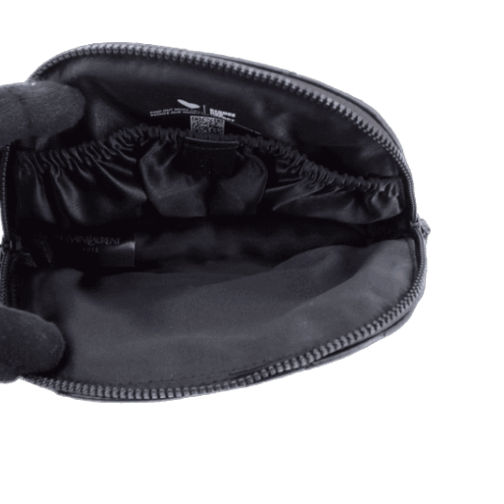 Black Leather Cosmetic Pouch