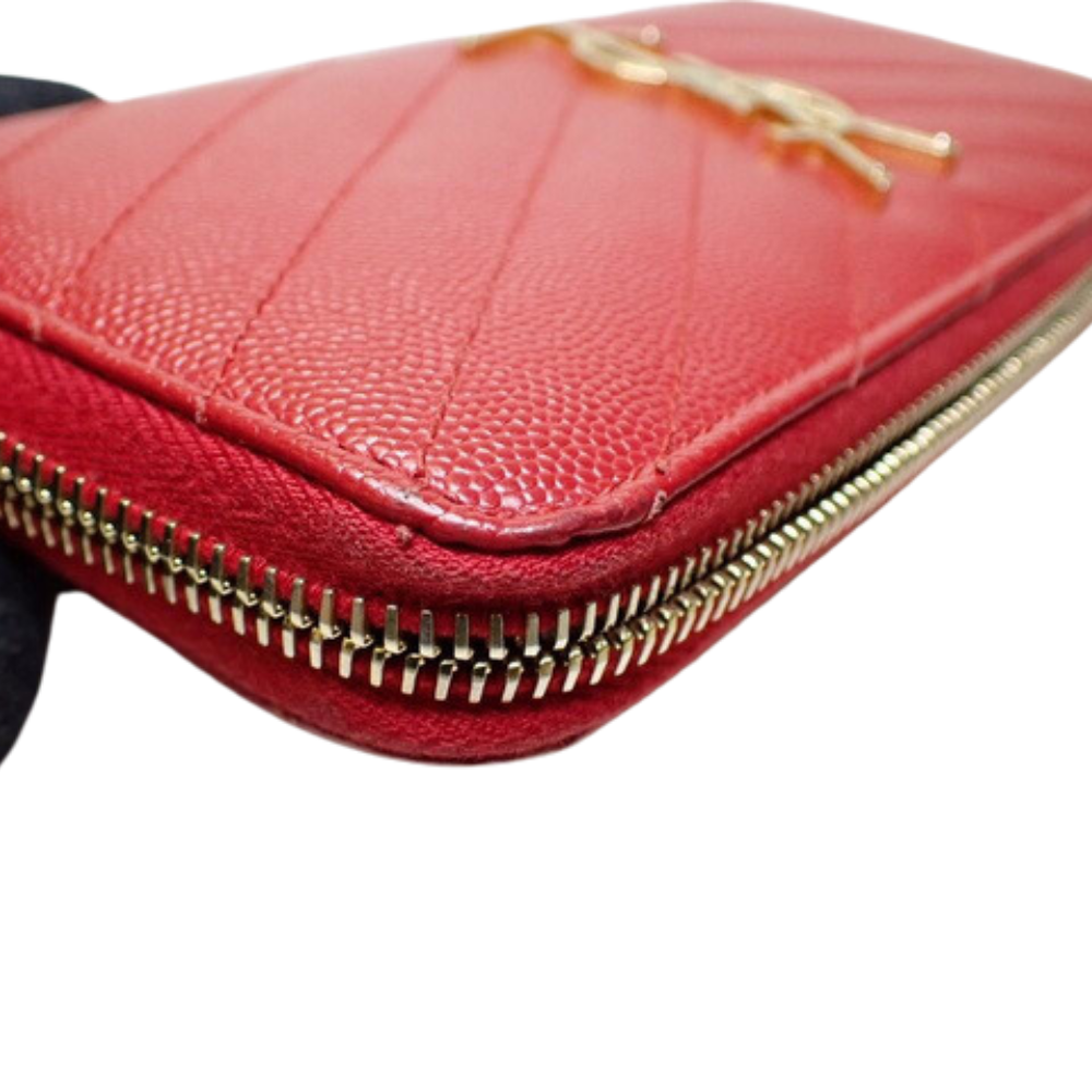 Red Caviar Skin Cassandra Zippy Wallet