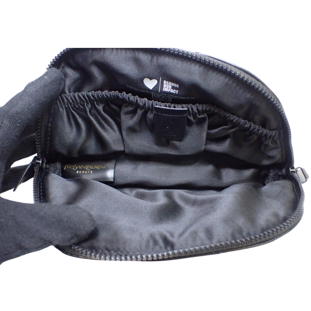 Black Leather Cosmetic Pouch