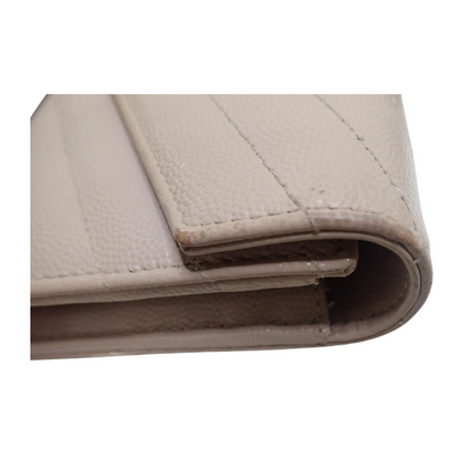 Beige Caviar Cassandra Long Wallet