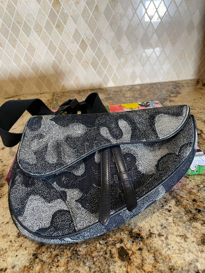 Dior Camouflage Denim Saddle Bag